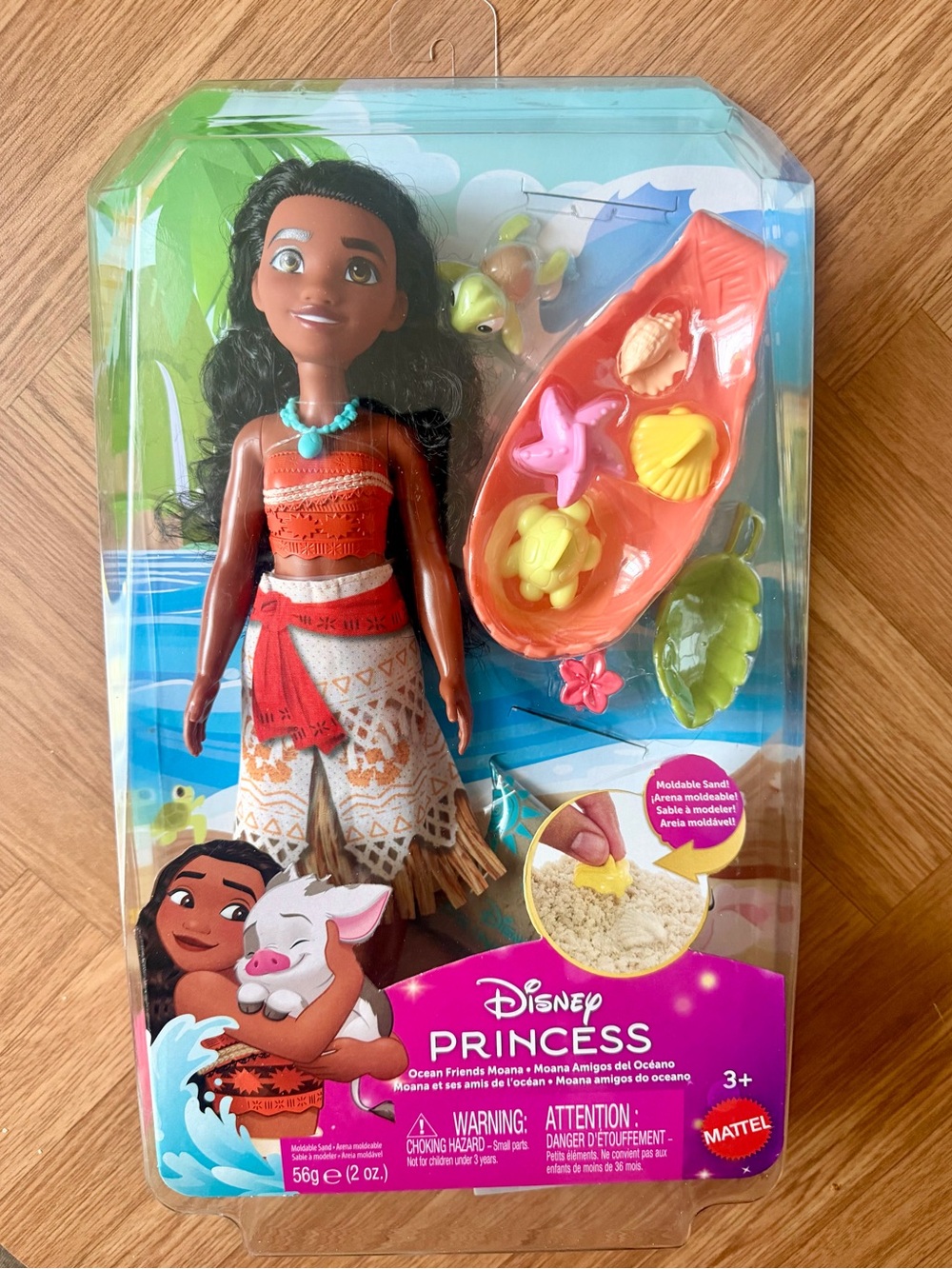 Disney Moana Doll with Orange Boat & Sea Animal Accessories